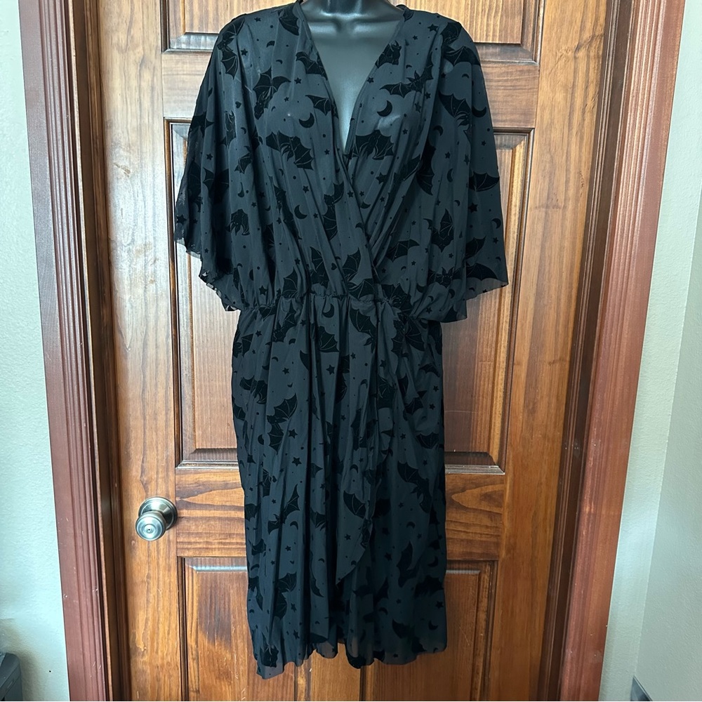 ModCloth Sheer Unlined Dramatic Depths Velvet Dress Size 1X